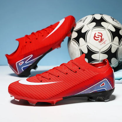 Men Football Boots - Outdoor Soccer Cleats with Long Spikes | Breathable Training Shoes