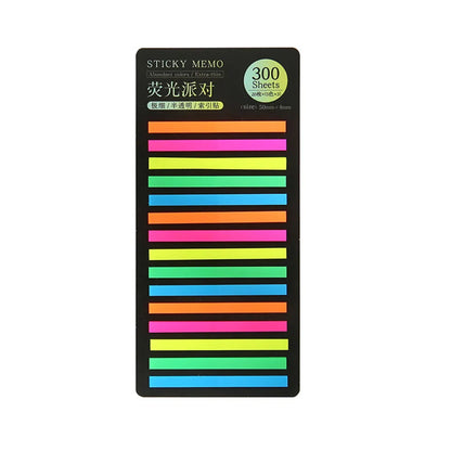 Transparent Rainbow Sticky Notepads - 300 Sheets Kawaii Memo Pad