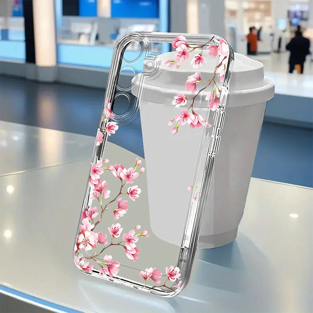 Plum Flower Case For Samsung S26 Ultra S25 S24 FE S23 S22 S21 Plus A57 A56 5G A55 A54 A53 A26 A25 A36 A35 A17 A16 A52 Case Cover