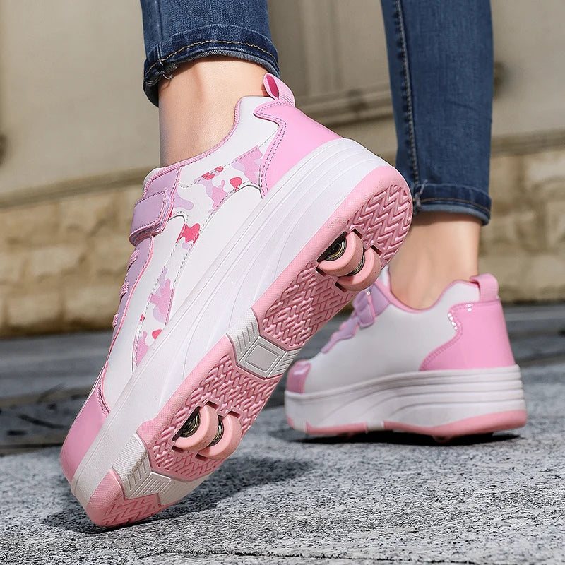 Children Roller Skates New Comfortable Four-Wheel Shoes Dual Purpose Unisex Fashion Sports Rollerblade Shoes for Kids
