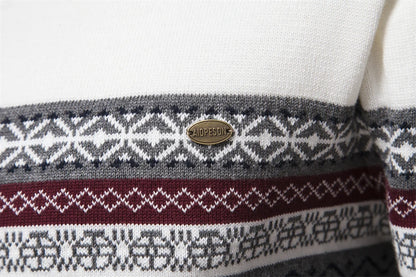 2023 New Autumn High Quality Zipper Pullers Men Warm Winter Cotton Sweaters for Men Ethnic Patterns Casual Mens Sweater