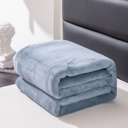 Solid Color Fleece Blanket - All Seasons Machine Washable - ZOOMNSTORE