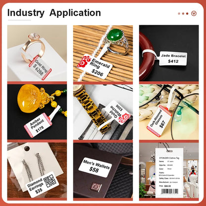 Self-adhesive Jewelry Label for DETONGER P1 Mini Portable Thermal Label Printer Wireless Inkless Logo Sticker Printer