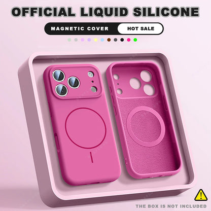 Liquid Silicone Magnetic Phone Case - iPhone 16E1112131617 Pro Max  Air 151416 Plus MagSafe Cover - ZOOMNSTORE