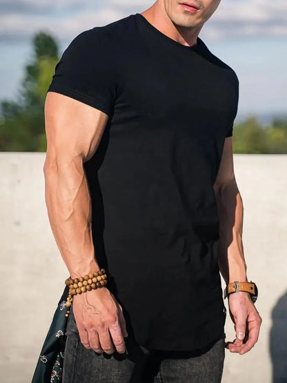 Men's Muscle Fitness T-shirt – Breathable Cotton Gym Tee | Short Sleeve Workout Shirt