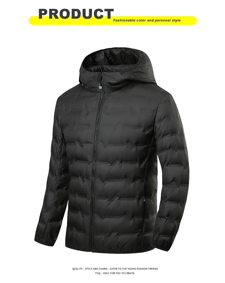 JNLN Men's Winter Down Jacket Duck Down Lightweight Padded Jackets Hiking Camping Climbing Trekking Graphene Lining Warm Coat