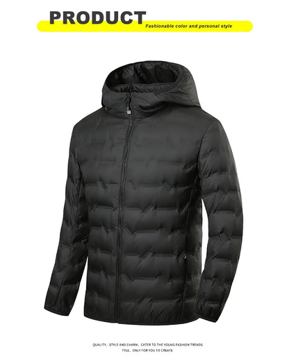 JNLN Men's Winter Down Jacket Duck Down Lightweight Padded Jackets Hiking Camping Climbing Trekking Graphene Lining Warm Coat