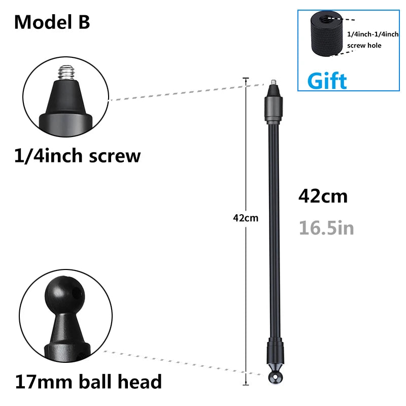 Flexible Arm Monopod Selfie Stick Rod Mount Holder Stands for Mobile Phones for Gopro Hero DJI OSMO Insta 360 Cameras Tripod