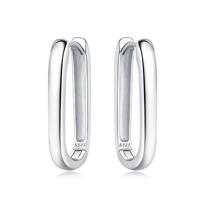 Orstarry S925 Sterling Silver Square Chain With Stone Inlaid Earrings Hoop Earrings For Women Jewelry Original Party Trendy Gift