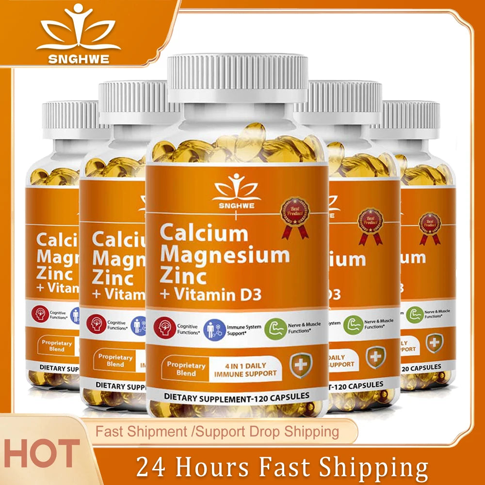 Calcium Magnesium Zinc Capsule Vitamin/Mineral Mixed Supplement - Gluten Free, Non Genetically Modified
