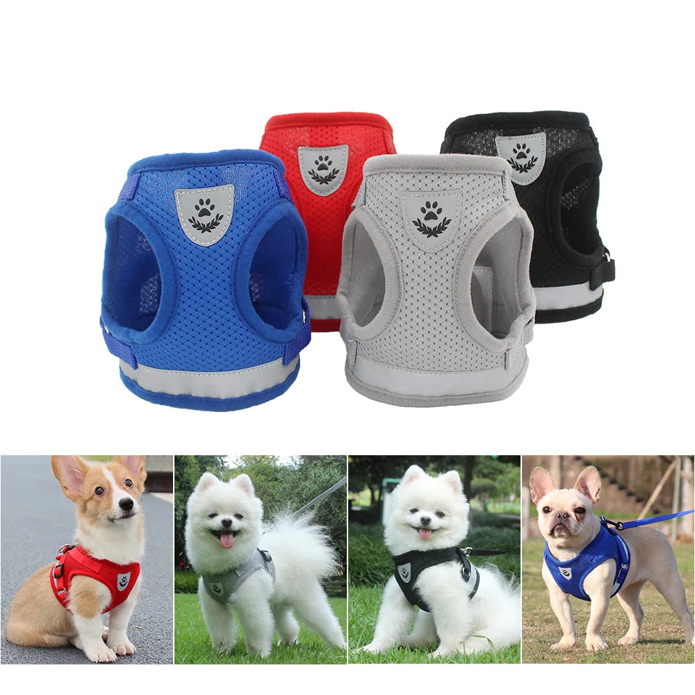 Dog Harness Leash Bulldog Vest Style Summer Reflective Puppy Harnesses Teddy Pet Supplies Breathable Rope Small Dog Collar Corgi