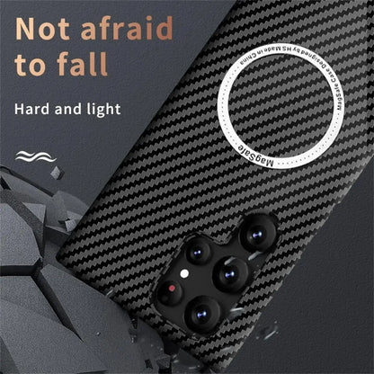 Ultra Slim Carbon Fiber Magnetic Case for Magsafe Samsung Galaxy S26 S25 S24 S23 Ultra S22 S21 Plus S25+ Mac Safe Matte Cover