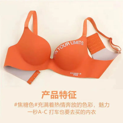 Seamless Push Up Bra - Women's One-Piece Wire Free Bra with Adjustable Straps