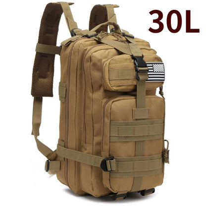 Waterproof Tactical Backpack - 30L50L Nylon Rucksack for Hiking Camping Fishing and Hunting