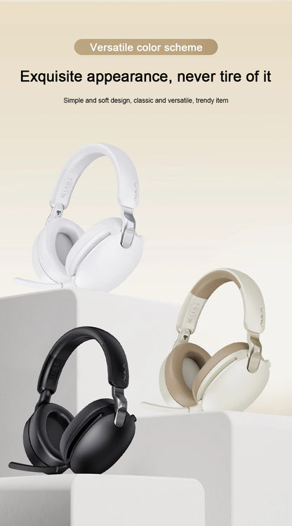 AULA New A500 Wireless Head-mounted Headphone 2.4G/Bluetooth/Wired Nolse Reduction Headsets E-sports Gaming Earphones with Mic