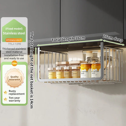 Retractable Hanging Basket - Stainless Steel Kitchen Storage Organizer With Large Capacity