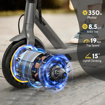 NAVIC T5 Electric Scooter 350W 19MPH APP Smart Control Scooter 8.5inch Solid tire Folding E-Scooter 22Miles Max Range for Adult