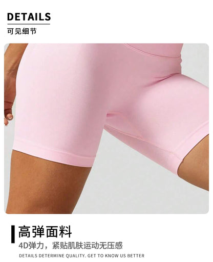 ZHEJIN Seamless Women Yoga Shorts High Waist Workout Gym Shorts Scrunch Butt Lift Biker Shorts Tummy Control Push Up Fitness