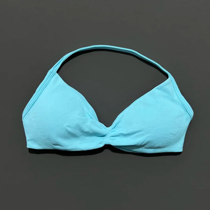 Impact Sports Bra - High Support Strappy Halter Bra With Removable Pads