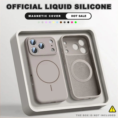For Magsafe Liquid Silicone Phone Cases For iPhone 17 16 15 14 13 12 Pro Max 16 Plus Air Case Magnetic Wireless Charging Cover