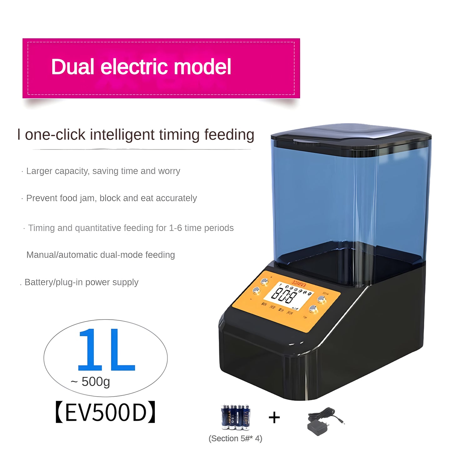 EVNICE automatic fish feeder WIFI Koi Rohan arowana feeder large capacity of 04L/1L/2L/timed, quantitative and precise feeding