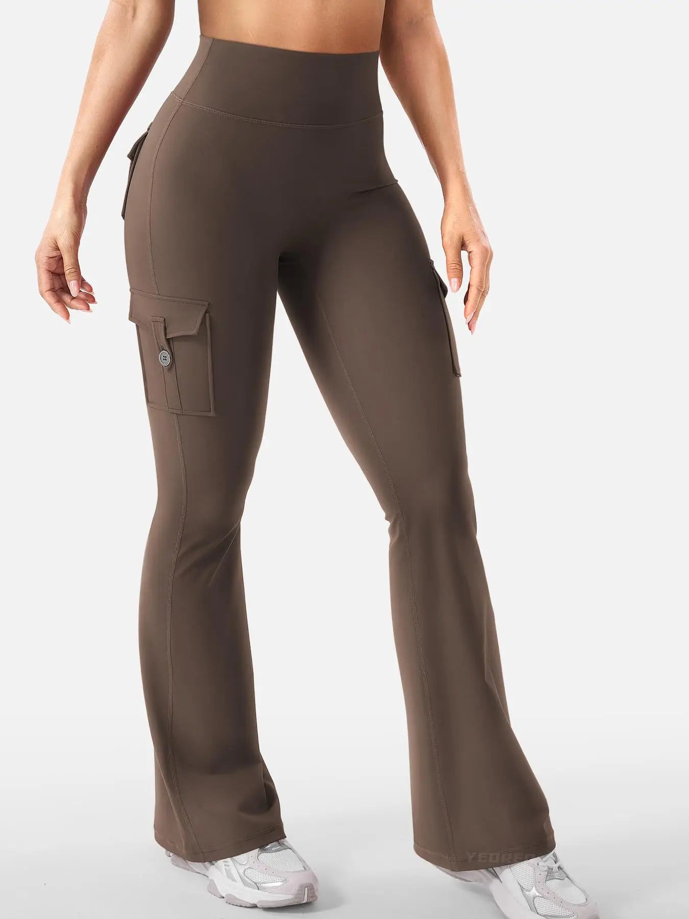 Newest Women Wide Leg High Stretch Yoga Leggings Naked Feeling Compression Fitness Workwear with Pockets Yoga Pant
