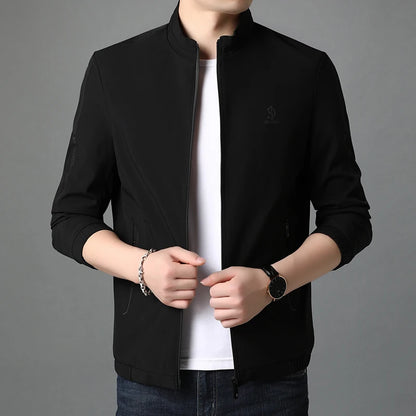 Top Quality New Brand Casual Fashion Stand Collar Streetwear Mens Coats And Jackets Zipper Windbreaker Simple Mens Clothes 2025