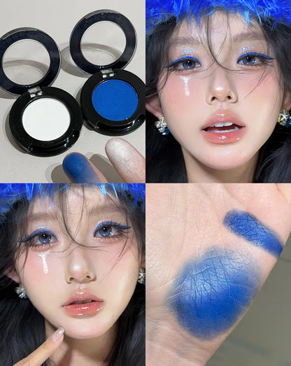 Punk Smoky Red Black Eye Shadow Palette Waterproof Gothic Matte Blue Eyeshadow Tray Women Halloween Eye Pigments Makeup Palette