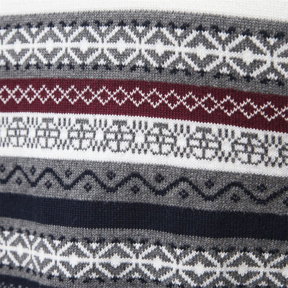 2023 New Autumn High Quality Zipper Pullers Men Warm Winter Cotton Sweaters for Men Ethnic Patterns Casual Mens Sweater