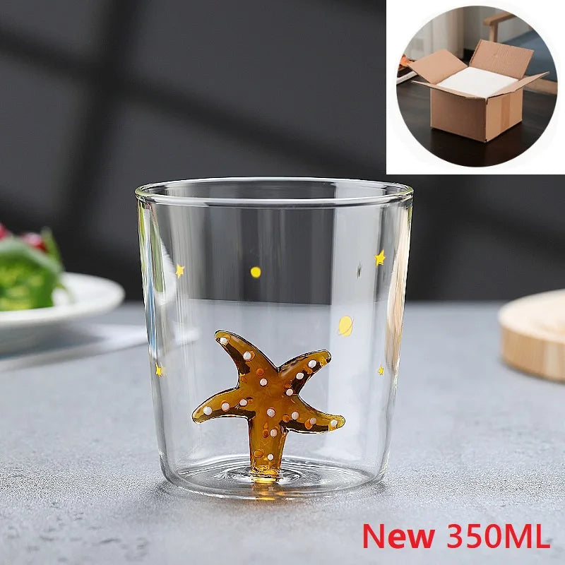 3D Glass Cup - Handmade Bubble Mug With Animal & Plant Shapes | Eco-Friendly Drinkware Gift