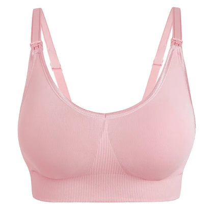 Summer Maternity Women Wire-free Nursing Bra For Premama Front Clip Adjustable Lift & Support Everyday Pregnancy Seamless Bras
