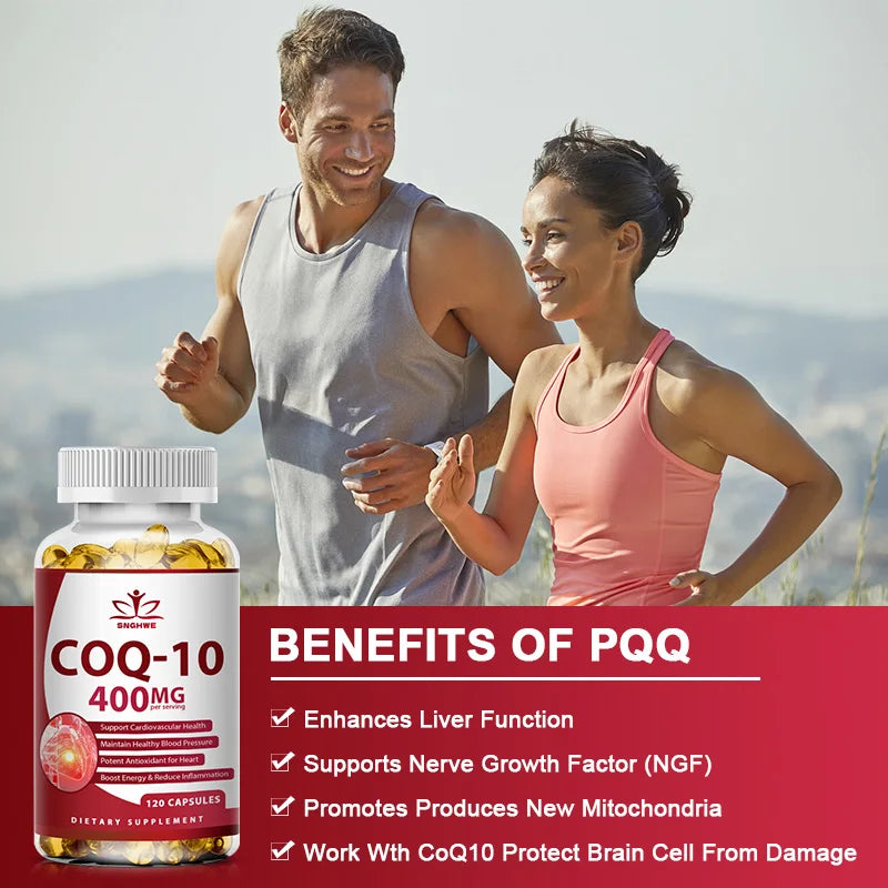 CoQ-10 Supplements 400 Mg With Omega 3 Fatty Acids Vitamin E Ultra High Absorption Coq-10 Capsules