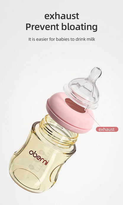 Oberni 150ml+180ml PPSU Imitated Breast Baby Milk Bottle set Anti bloating 0-6 Newborn Baby Bottle With Resistant to Falling