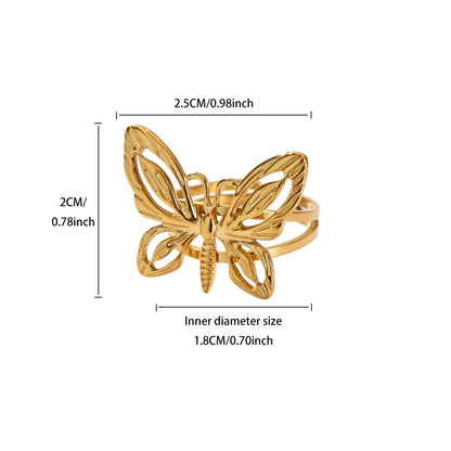 Ocean Starfish Shell Open Rings For Women Gold Color Stainless Steel Ring Summer Beach Aesthetic Waterproof Jewelry Gift