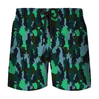 3D Printed Shorts - Men's Tree Leaf Camouflage Casual Breathable Sports Summer Pants