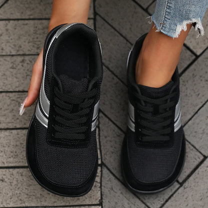 Women's Wide Toe Shoes Sneakers Barefoot Casual Wide Last Fashionable Canvas Black Flat Board Shoes Breathable Mesh Men's Shoes
