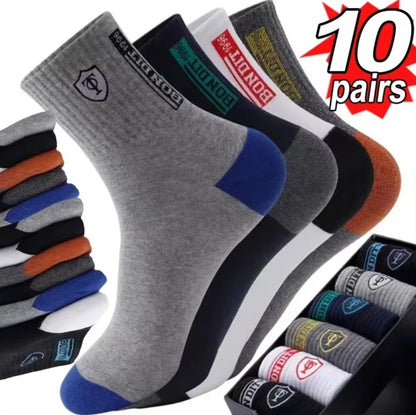 Mens Ankle Socks - 10 Pairs Breathable Cotton Summer Socks