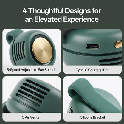 Portable Neck Waist Fan Mini Clip Fan Electric Air Cooling Fan 900mah USB Bladeless Fan Portable Air Cooler for Outdoor Home