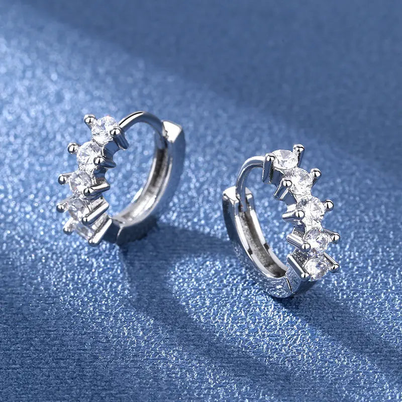 925 Sterling Silver CZ Stud Earrings - Cute Fashion Jewelry for Women and Teens