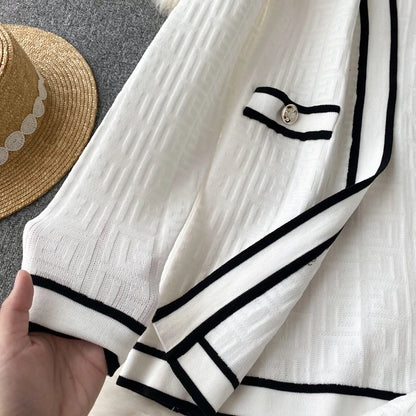 SINGREINY Autumn Knitwear 3PC Sets Long Sleeves Cardigan+Single Breasted Spaghetti Strap+High Waist Elastic Shorts Casual Suits