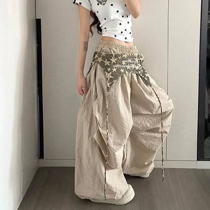 Designer Layering Cargo Pants Women Summer Lightweight Quick-Dry Jazz Dance Trousers Baggy Paratrooper Streetwear Wide Leg Pants