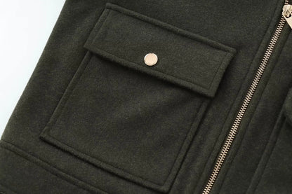 Women's Zipper Jacket - Casual Long Sleeve Coat With Pocket | Lightweight Winter Outerwear