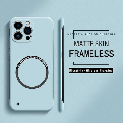 Frameless Magnetic For Magsafe Ultra Slim Case For iPhone 17 Air 16E 16 15 14 13 12 Pro Max Plus Mini Hard PC Matte Back Cover