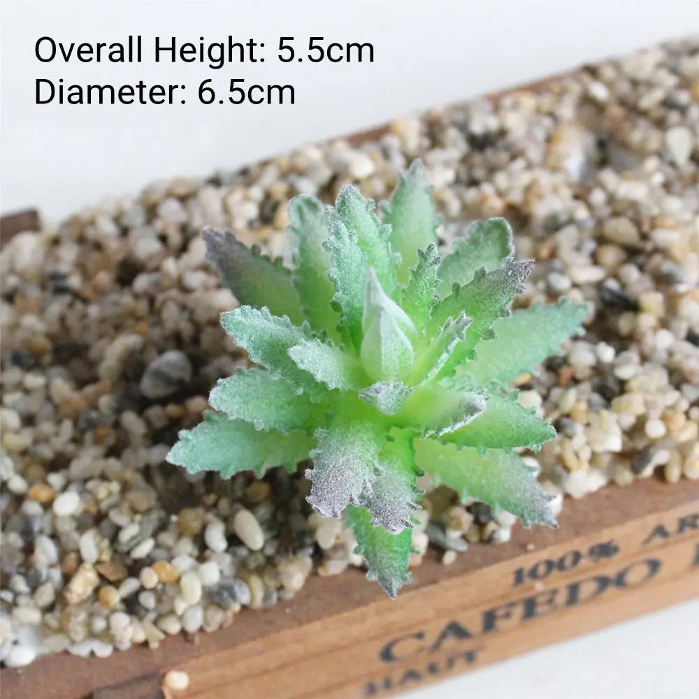 Green Artificial Succulents - Flocking Home Garden Decoration
