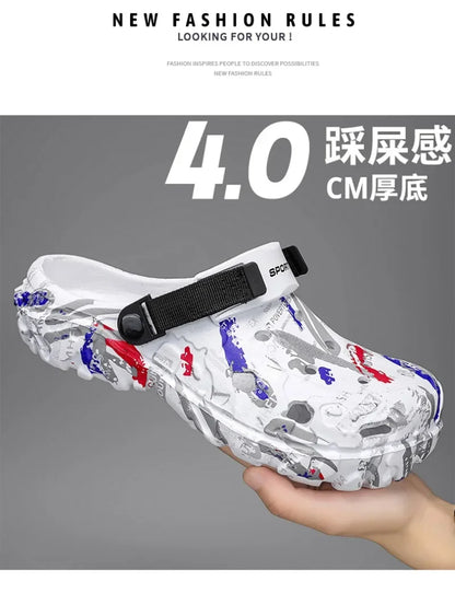 Men's Summer Clogs - Plus Size EVA Sandals | Lightweight Flat Platform Slides