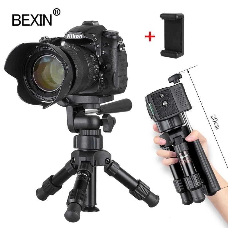 BEXIN Mini Tripod 19in Universal Photography Flexible Phone Tripod for Camera Stand for Gopro iphone Aluminum Travel Tripode Par
