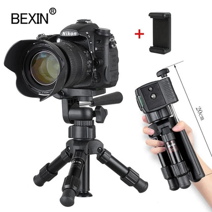 BEXIN Mini Tripod 19in Universal Photography Flexible Phone Tripod for Camera Stand for Gopro iphone Aluminum Travel Tripode Par