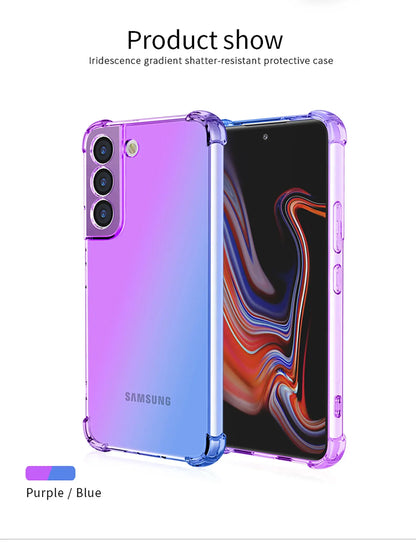 Gradient Airbag Shockproof TPU Case for Samsung Galaxy S26 Ultra S25 Edge S24 S23 FE S23 S22 Plus S21 Protective Cover Funda
