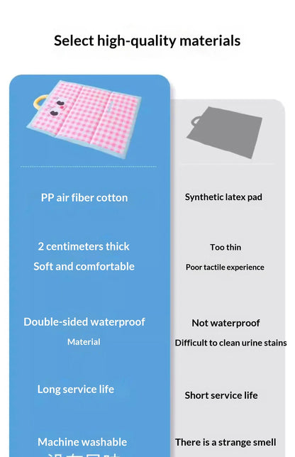 Portable Foldable Cute Plaid Pet Summer Cooling Pad Waterproof Machine Washable Four Season Sleeping Mat For Small Medium Dogs