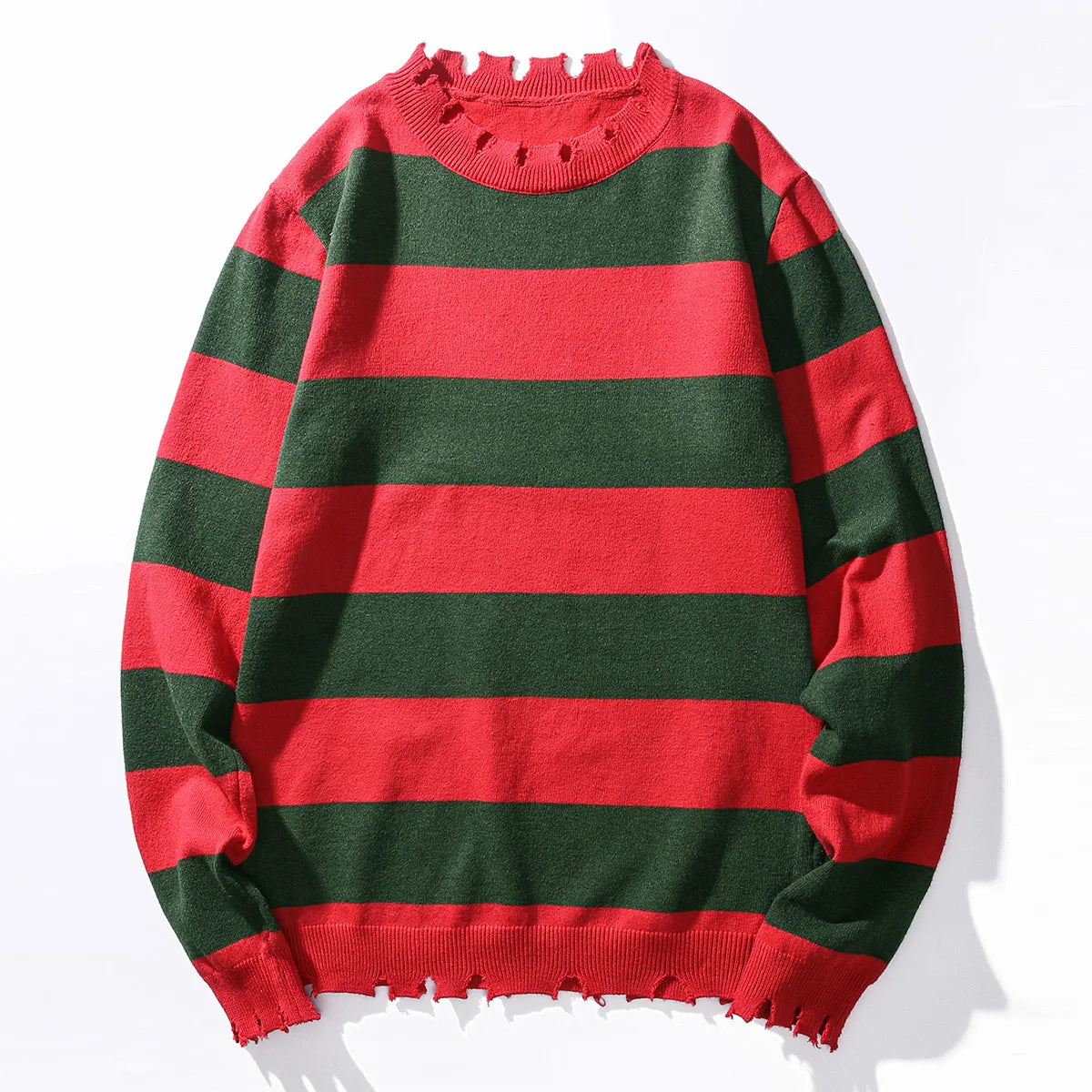 Men's New Autumn and Winter Warm Knitwear, Pullover Striped Knit Sweater